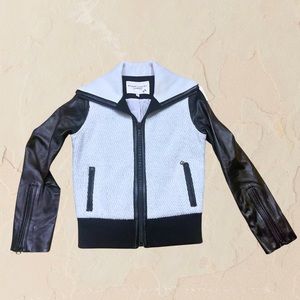 Derek Lam 10c Athleta Sherpa Wool Genuine Leather Jacket